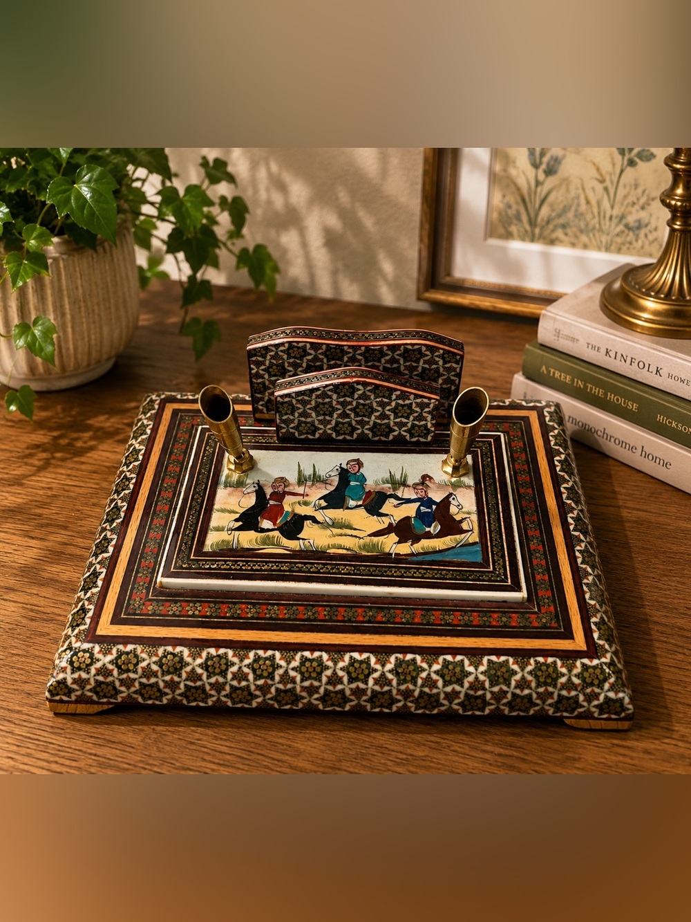 PERSIAN KHATAMKARI DESK ORGANIZER MULTICOLOR